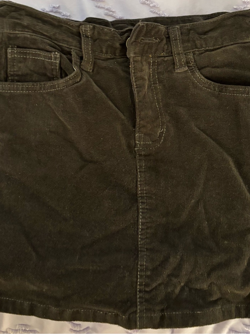 Women’s Corduroy Skirt in Olive Green